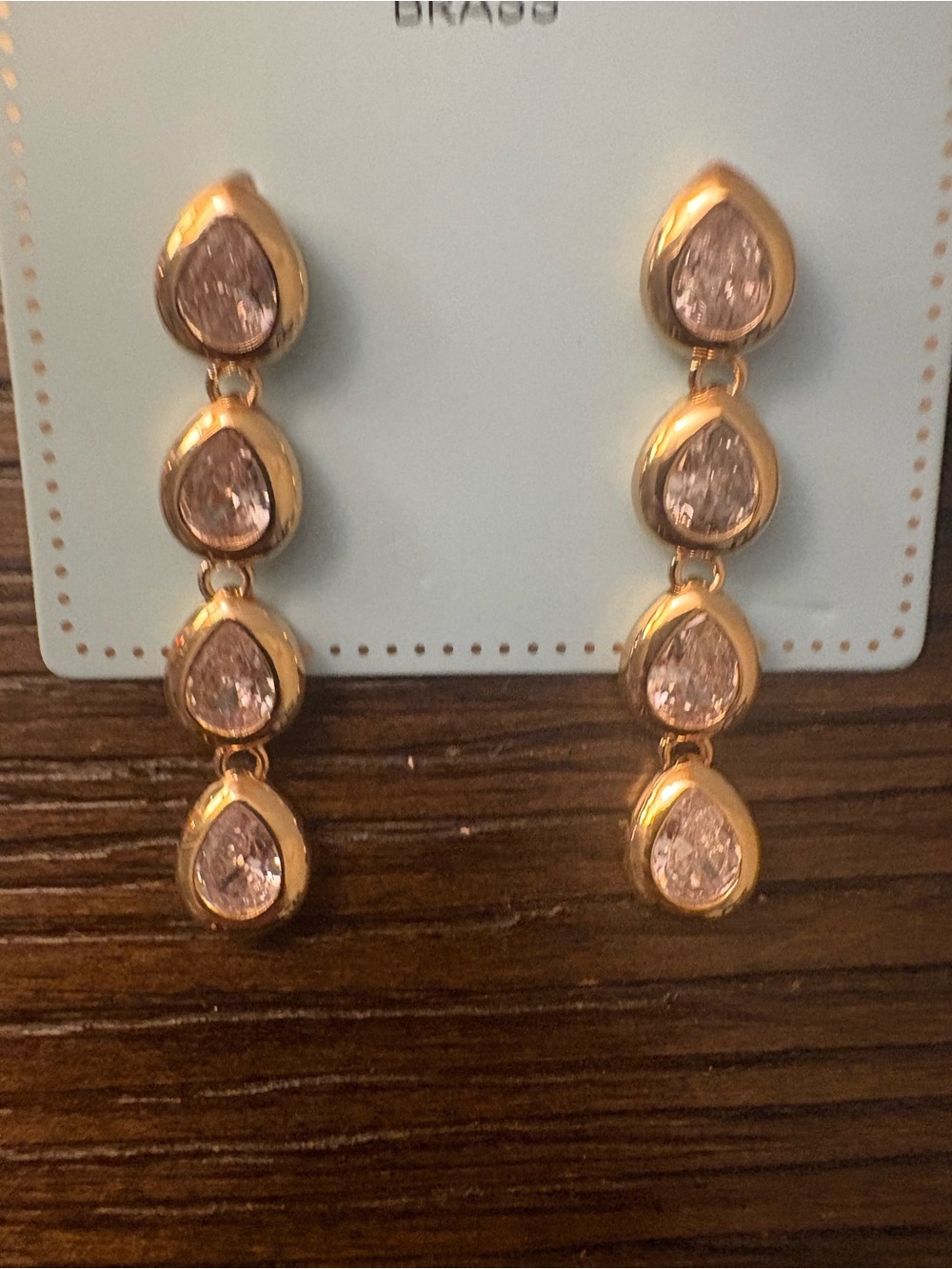 NEW Piper K Gold Linear Earrings - Picture 2 of 3